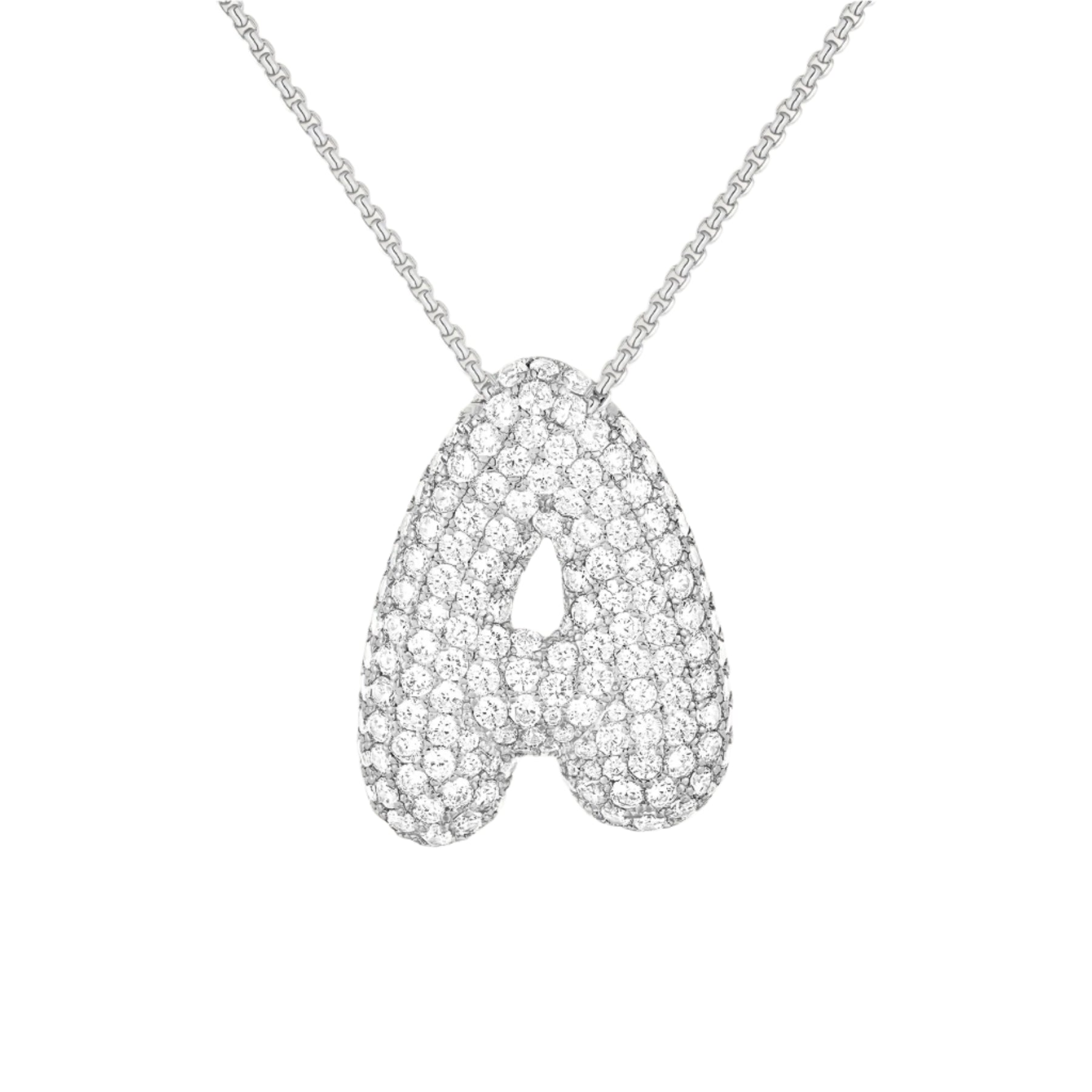 Bubble Initial Diamond Necklace