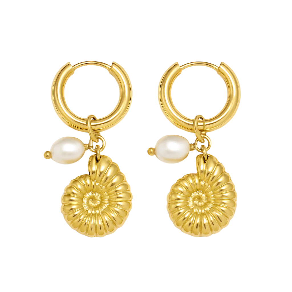 Ammonite Shell Earrings