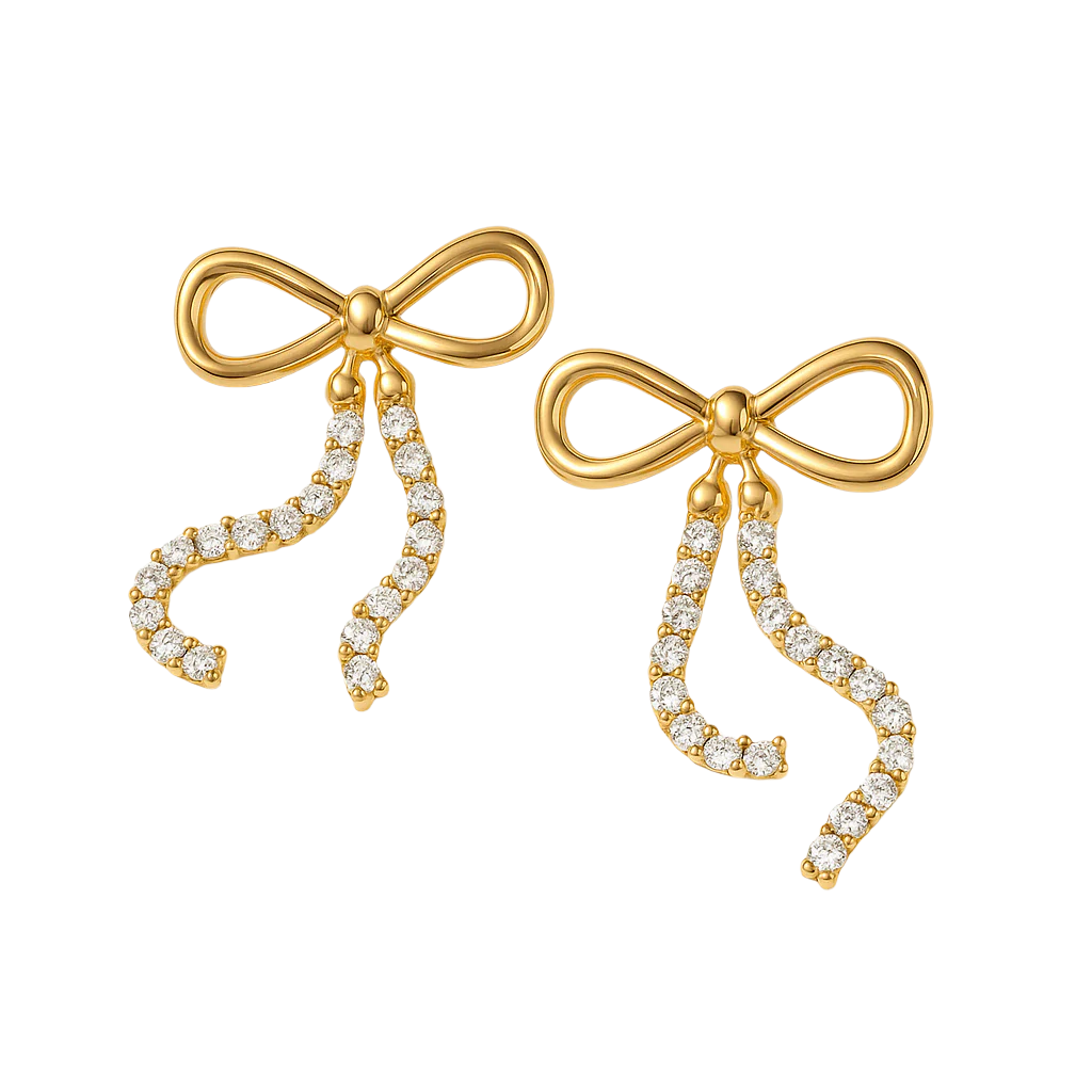 Örhängen med glittrig rosett