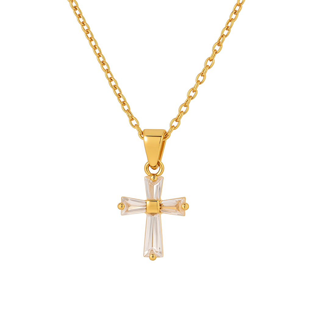 Baguette Cross Necklace