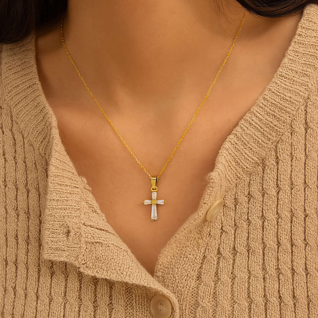 Baguette Cross Necklace