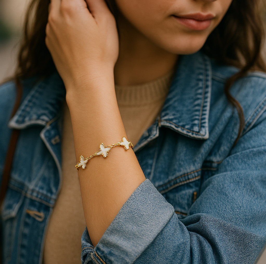 Fjärilsglitterarmband