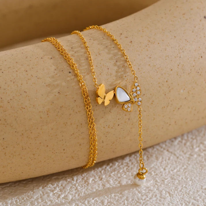 Double Butterfly Necklace