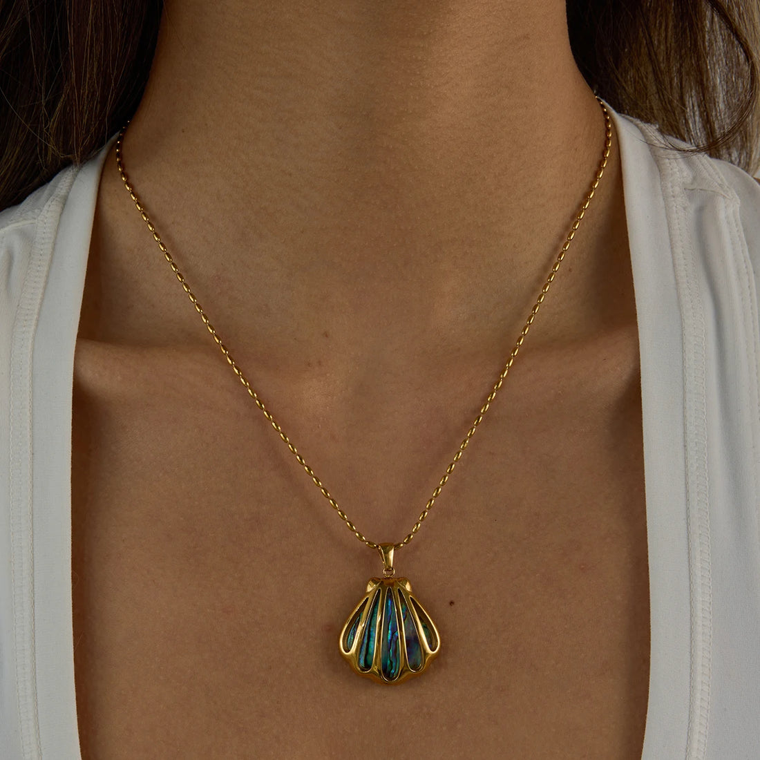Aqua Shell Necklace