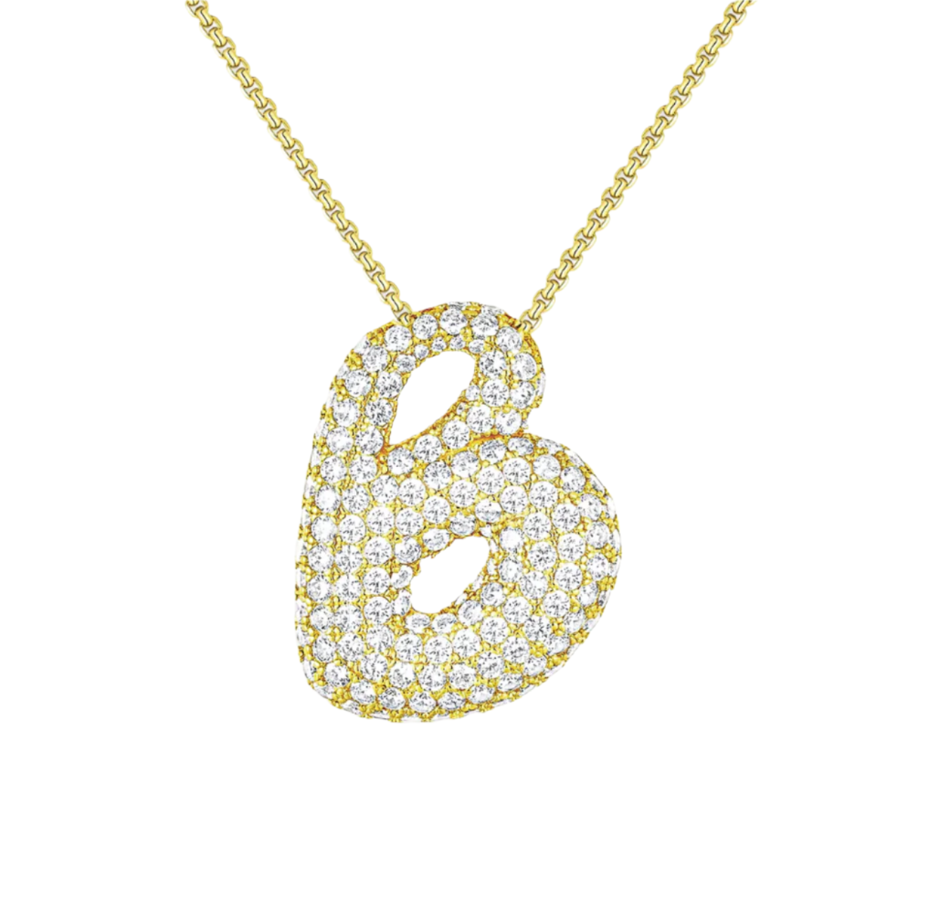Bubble Initial Diamond Necklace