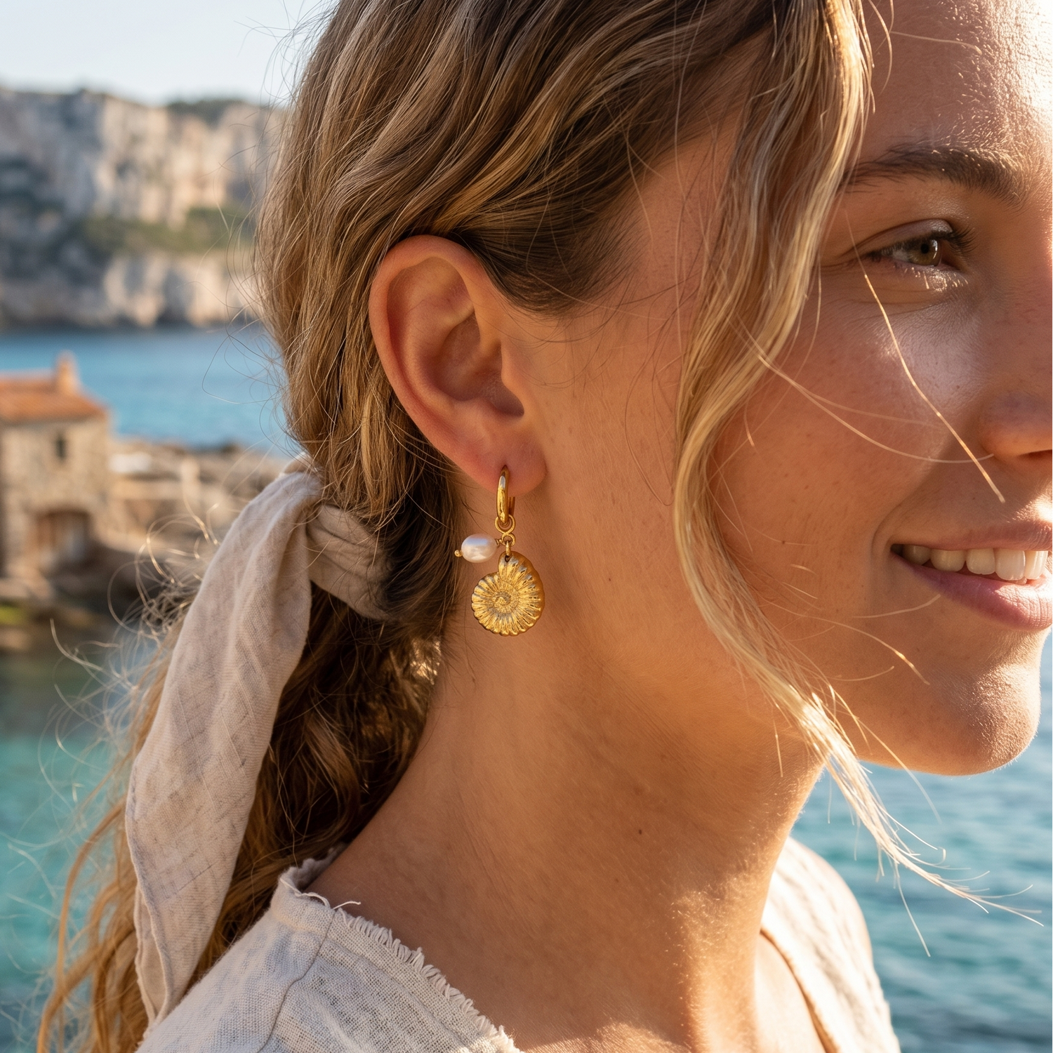 Ammonite Shell Earrings