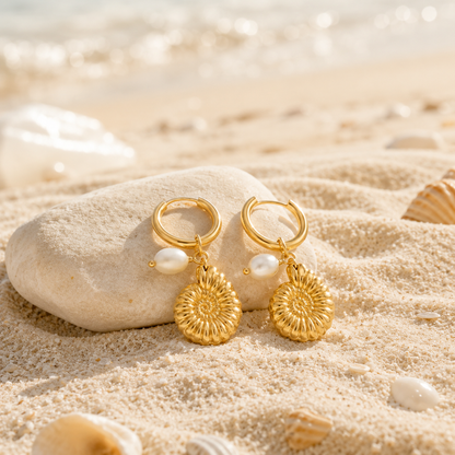 Ammonite Shell Earrings