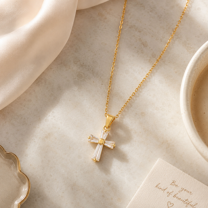 Baguette Cross Necklace