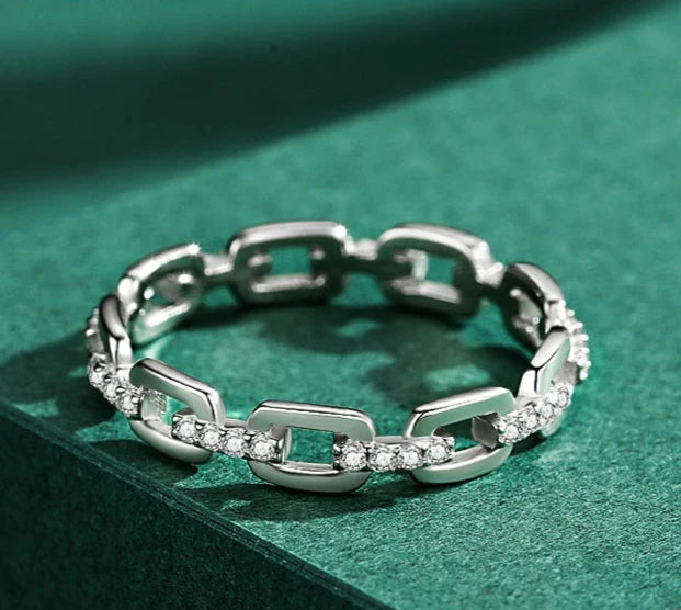 S925 Sparkle Chain ring V2