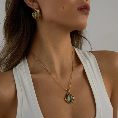Aqua Shell Necklace