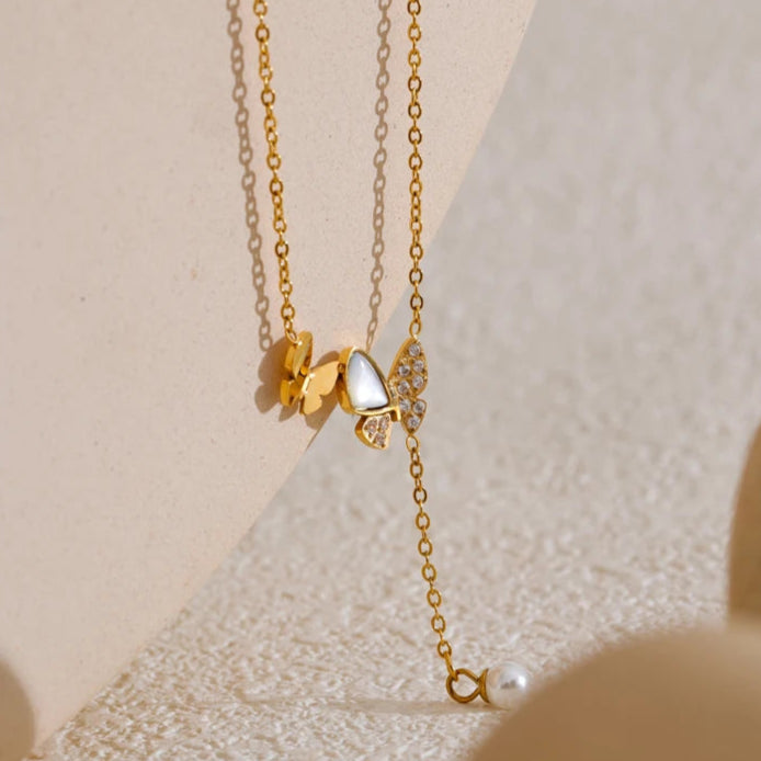 Double Butterfly Necklace