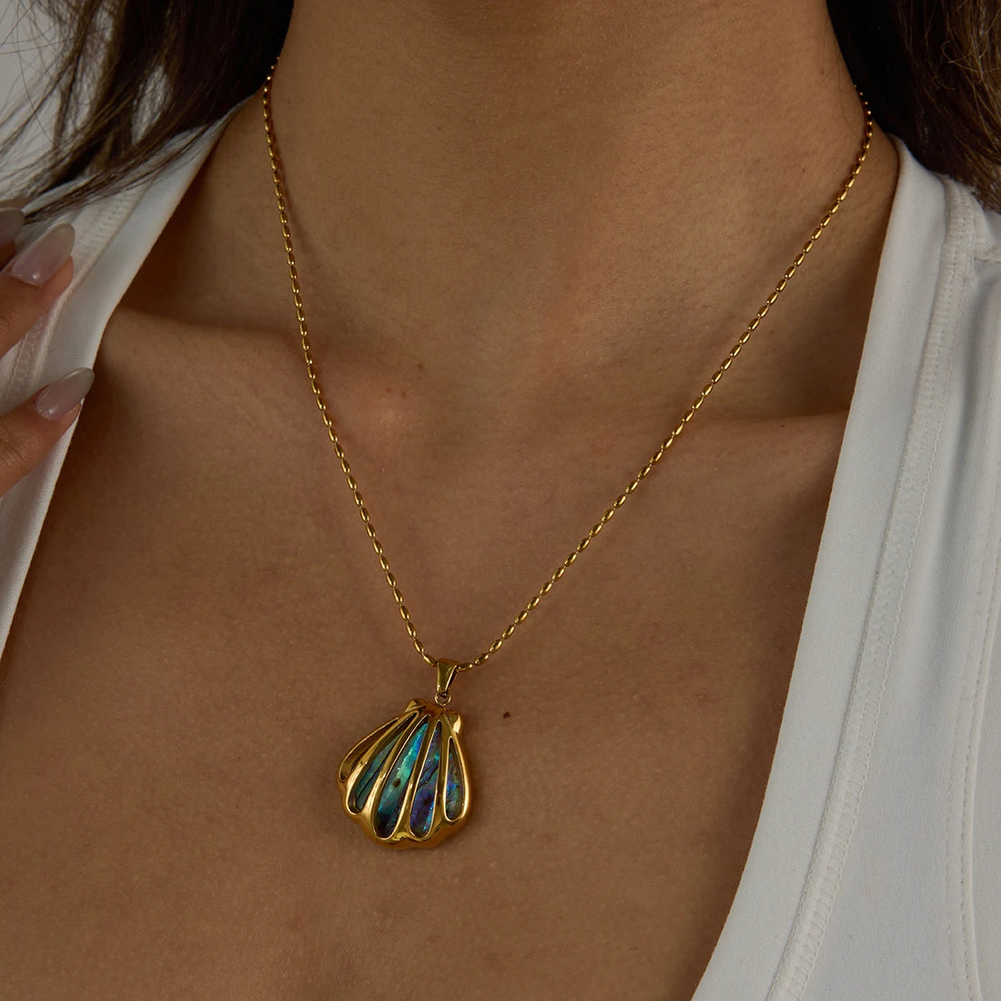 Aqua Shell Necklace