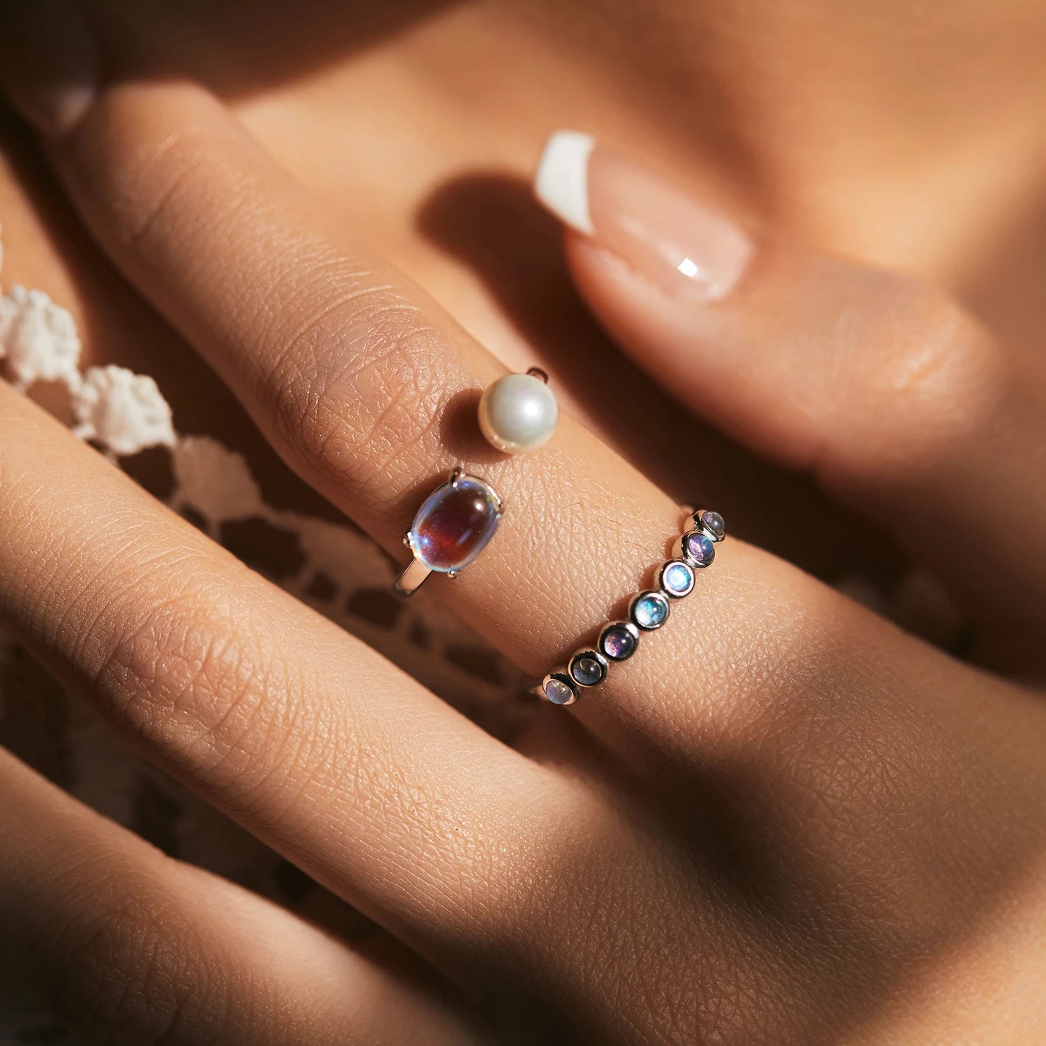 Moonstone Bubble Ring