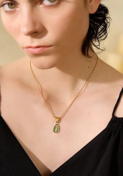 Green Droplet Necklace