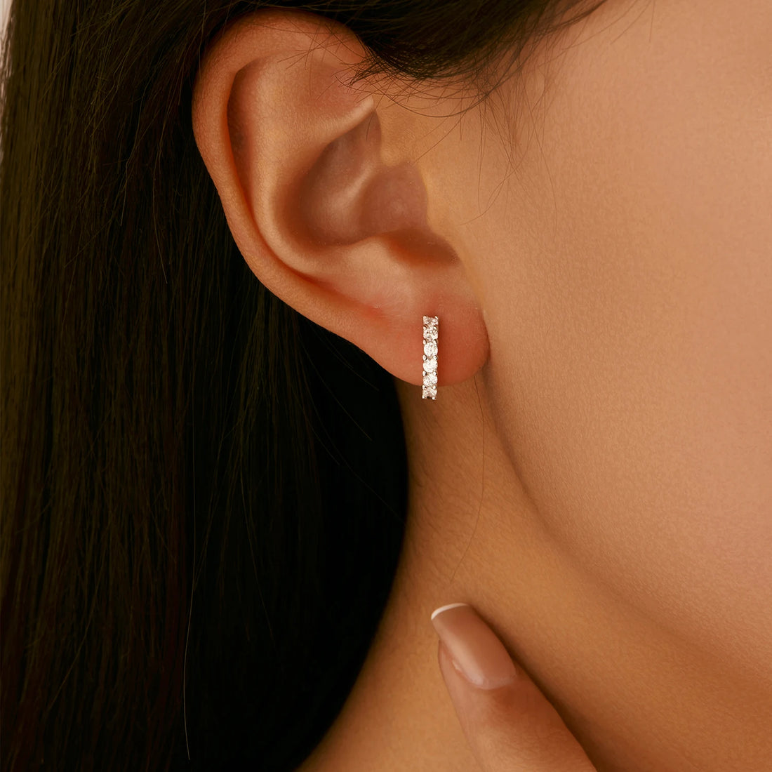 S925 Hollow Sparkling Earring