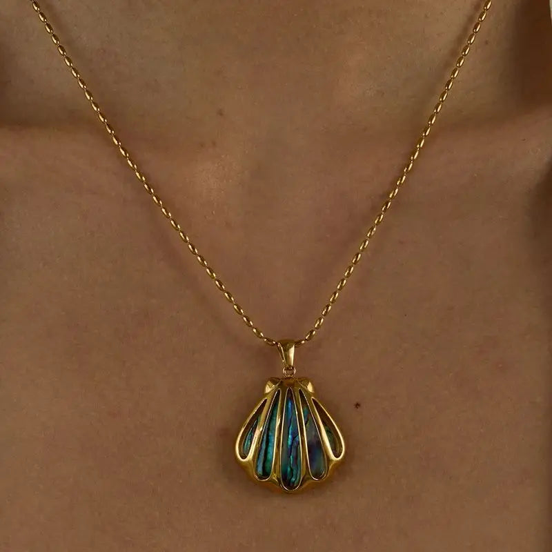 Aqua Shell Necklace