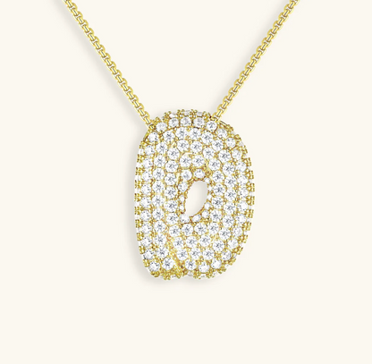 Bubble Initial Diamond Necklace