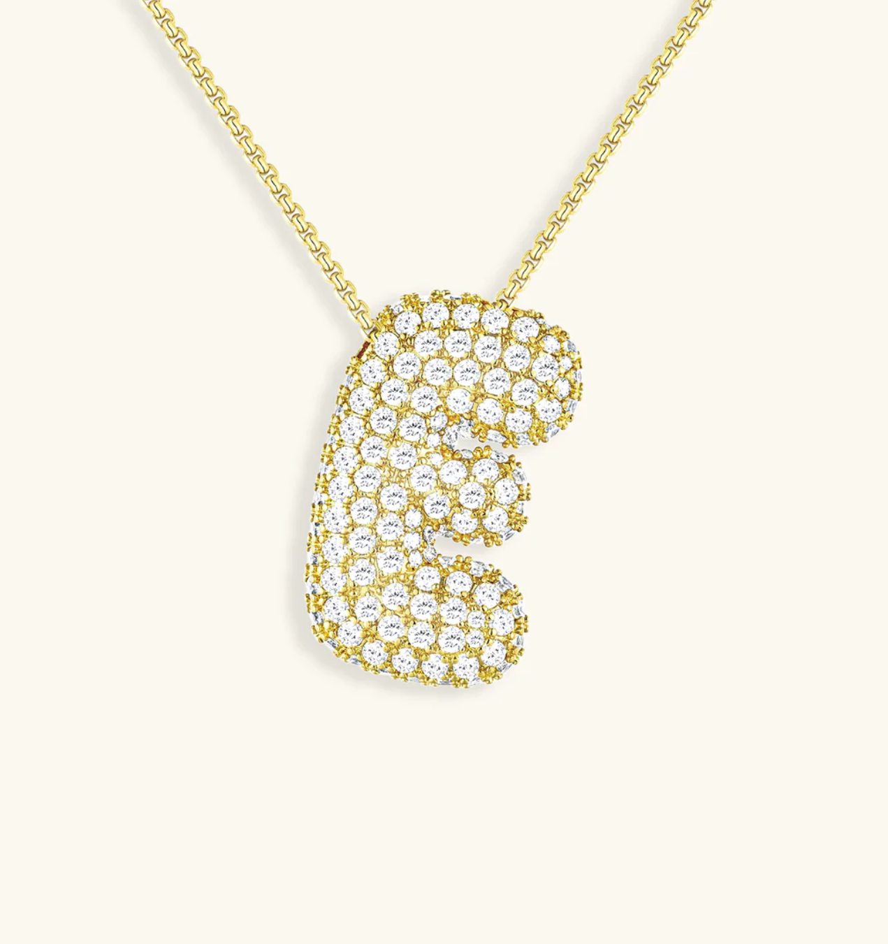 Bubble Initial Diamond Necklace
