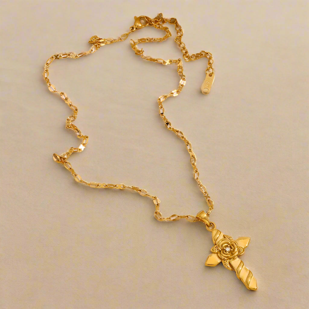 Roses Cross Necklace
