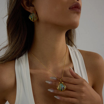 Aqua Shell Necklace