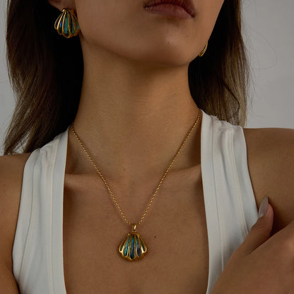 Aqua Shell Necklace