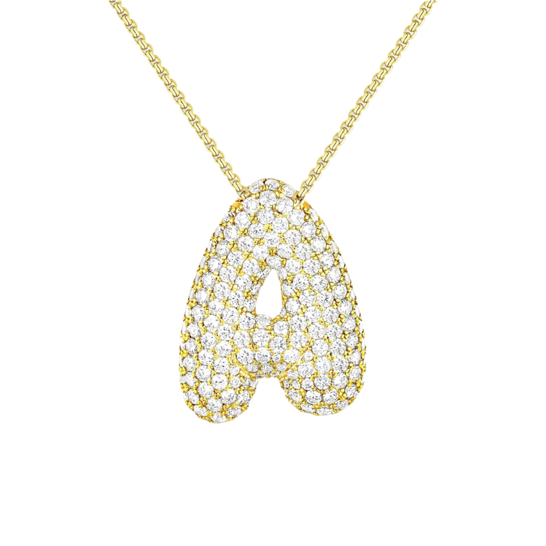 Bubble Initial Diamond Necklace