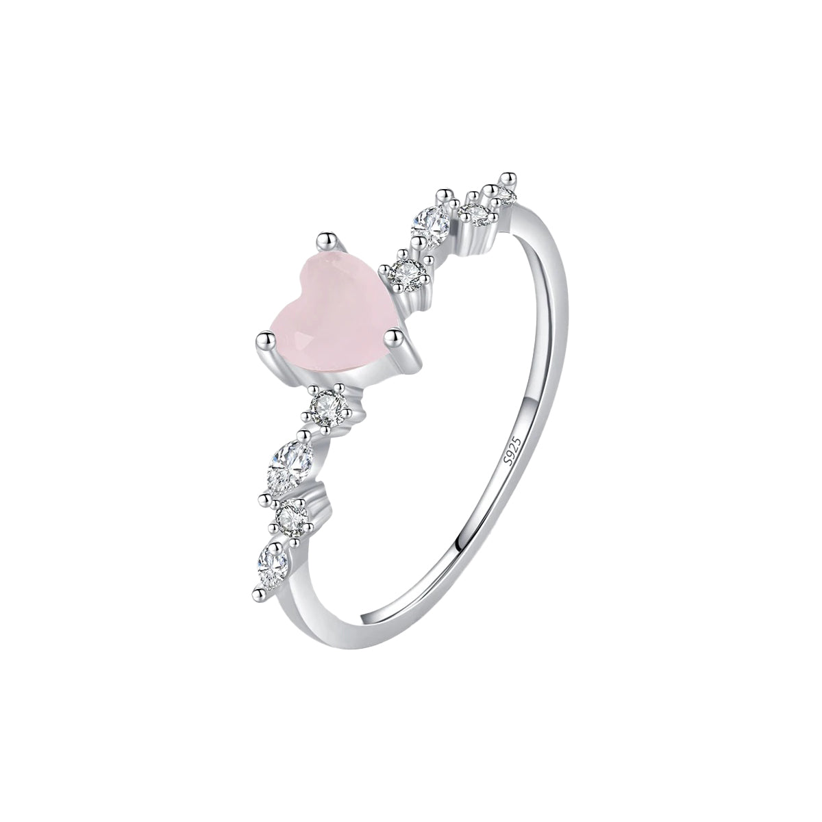 S925 Pink Heart Ring