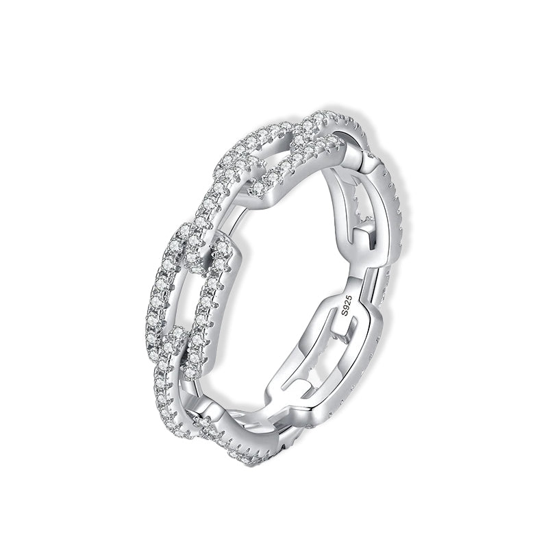 S925 Linked Sparkle Ring